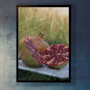 Pomegranate colour photography poster art print home wall decor fruit summer