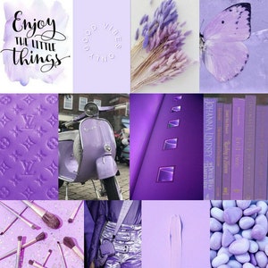 Lavender Aesthetic Wall Collage Kit 60 Pieces Ready to Print Sweet ...