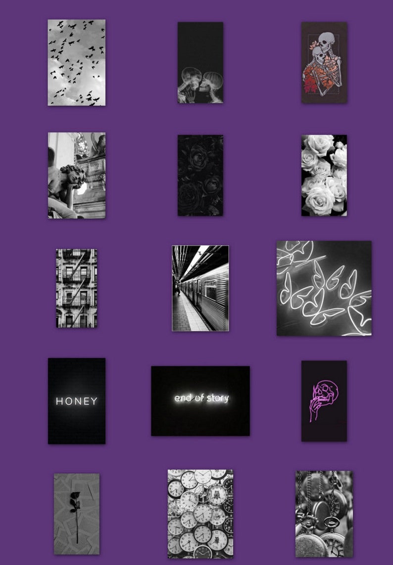 Black Aesthetic Wall Collage Kit 40teilige druckbare schwarze Etsy