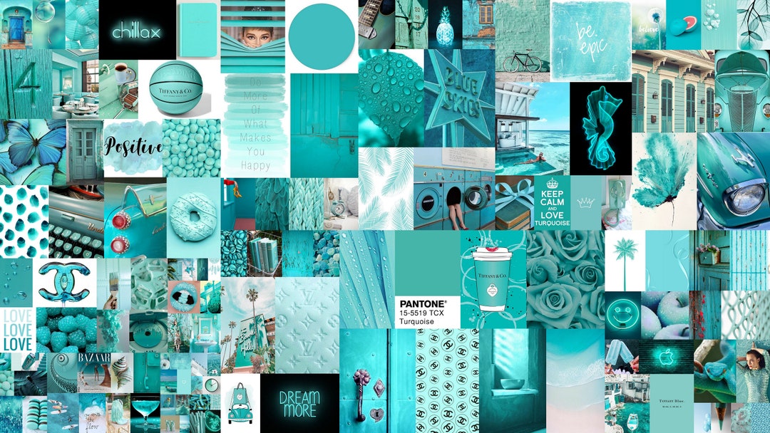 Boujee Turquoise Aesthetic Wall Collage Kit digital Download - Etsy
