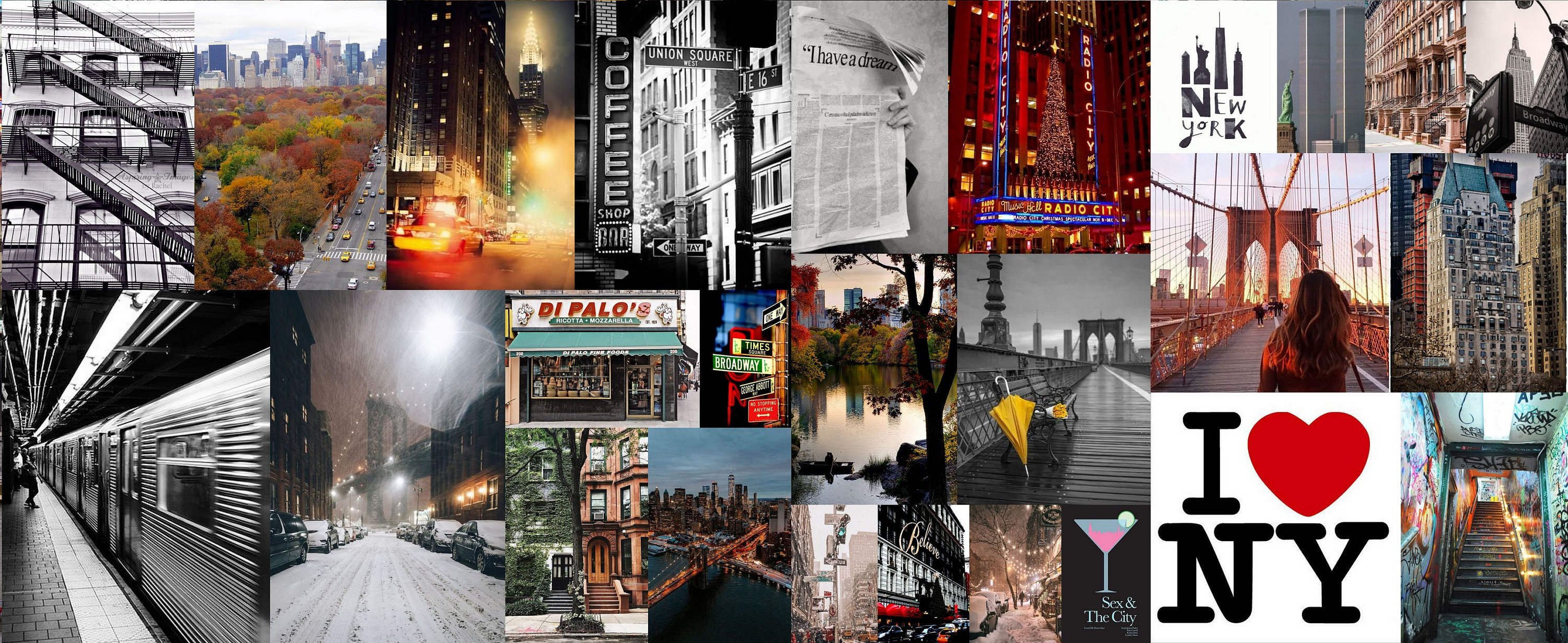 Ceil Be Biche New York1950/ブルメンフェルド/ポスター Boujee New York NYC Aesthetic Photo Collage Kit of 80 Pieces