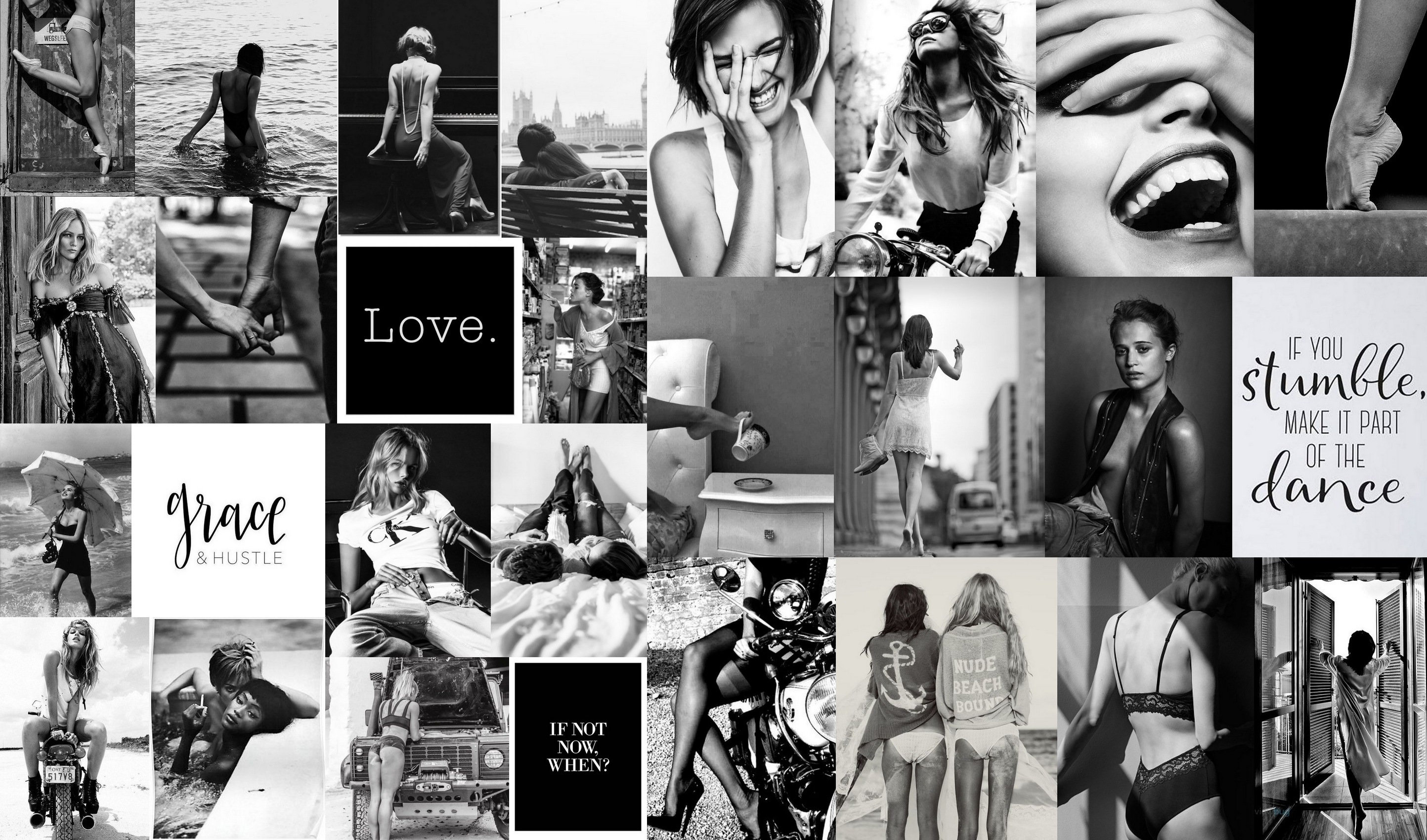 Boujee Black and White Aesthetic Photo Collage Kit of 80 - Etsy
