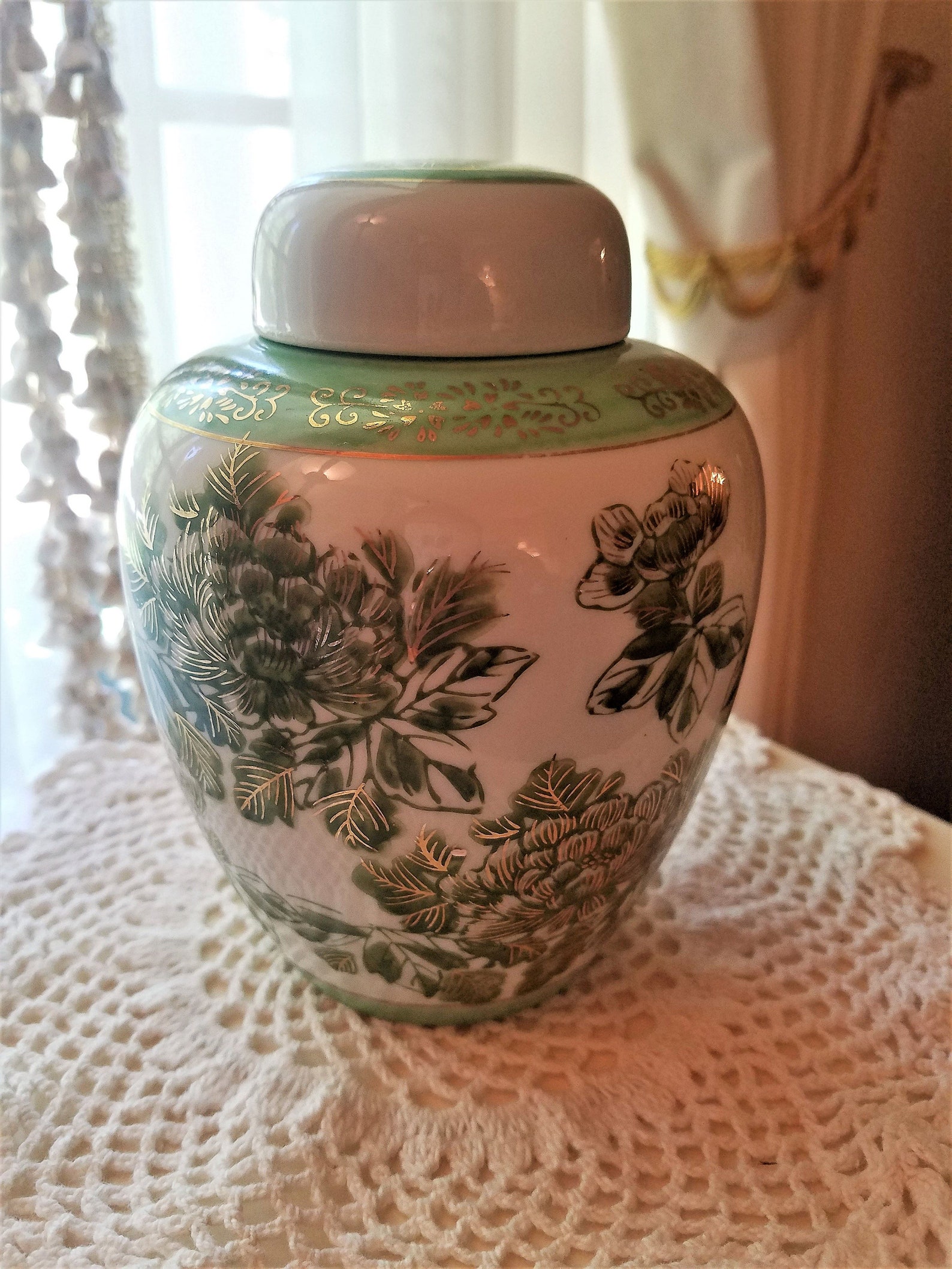 Vintage Japanese Kutani Ginger Jar Etsy