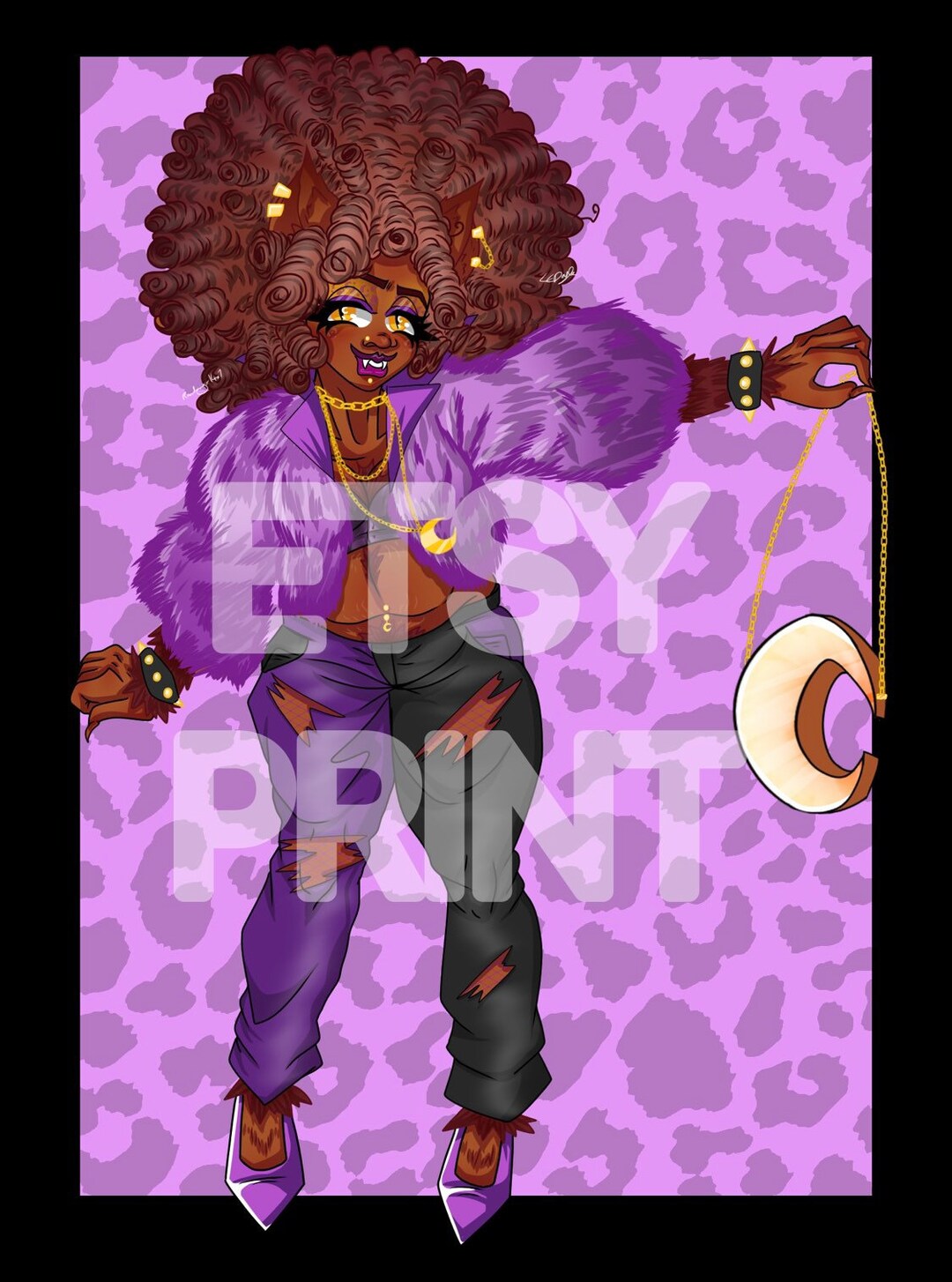 Clawdeen Wolf Inspired Art Print - Etsy