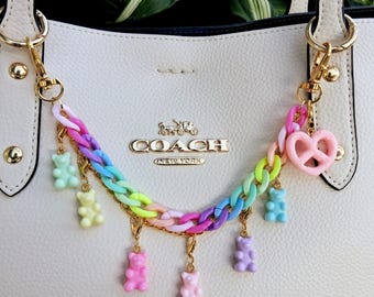 Kawaii Rainbow Acrylic Purse Chain: Candy Sweet Bag Charm