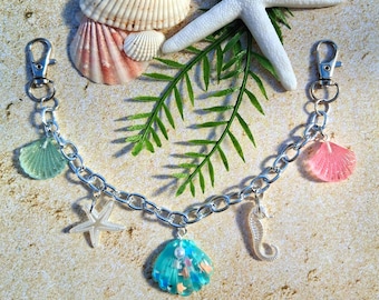 Chaîne de sac à main Beachy Seashell, accessoire de sac à main Coastal Ocean