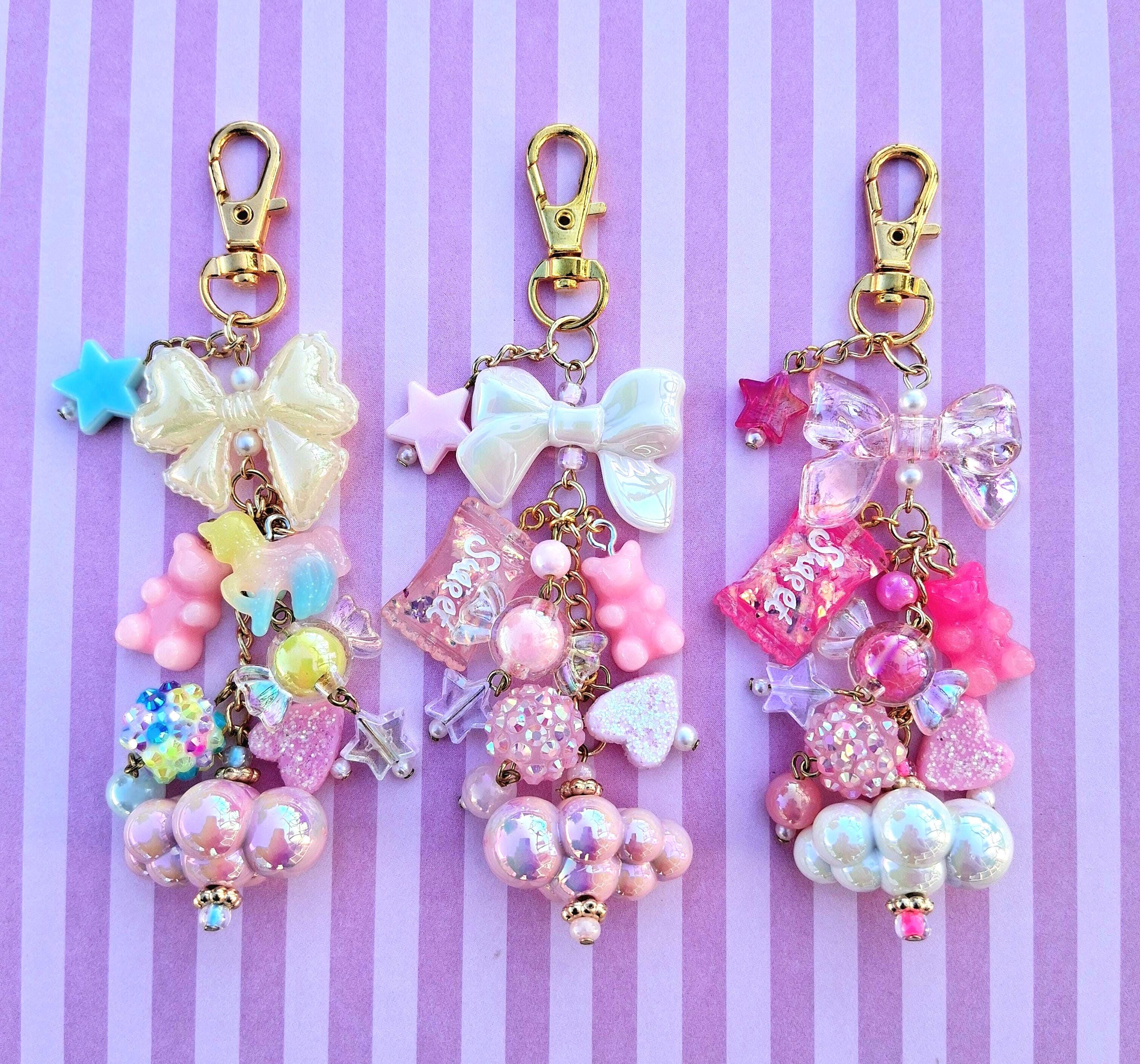 Candy Cloud Keychain: Iridescent Gummy Bear Purse Charm