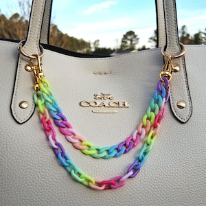 Kawaii Rainbow Acrylic Purse Chain, Candy Sweet Bag Accessory