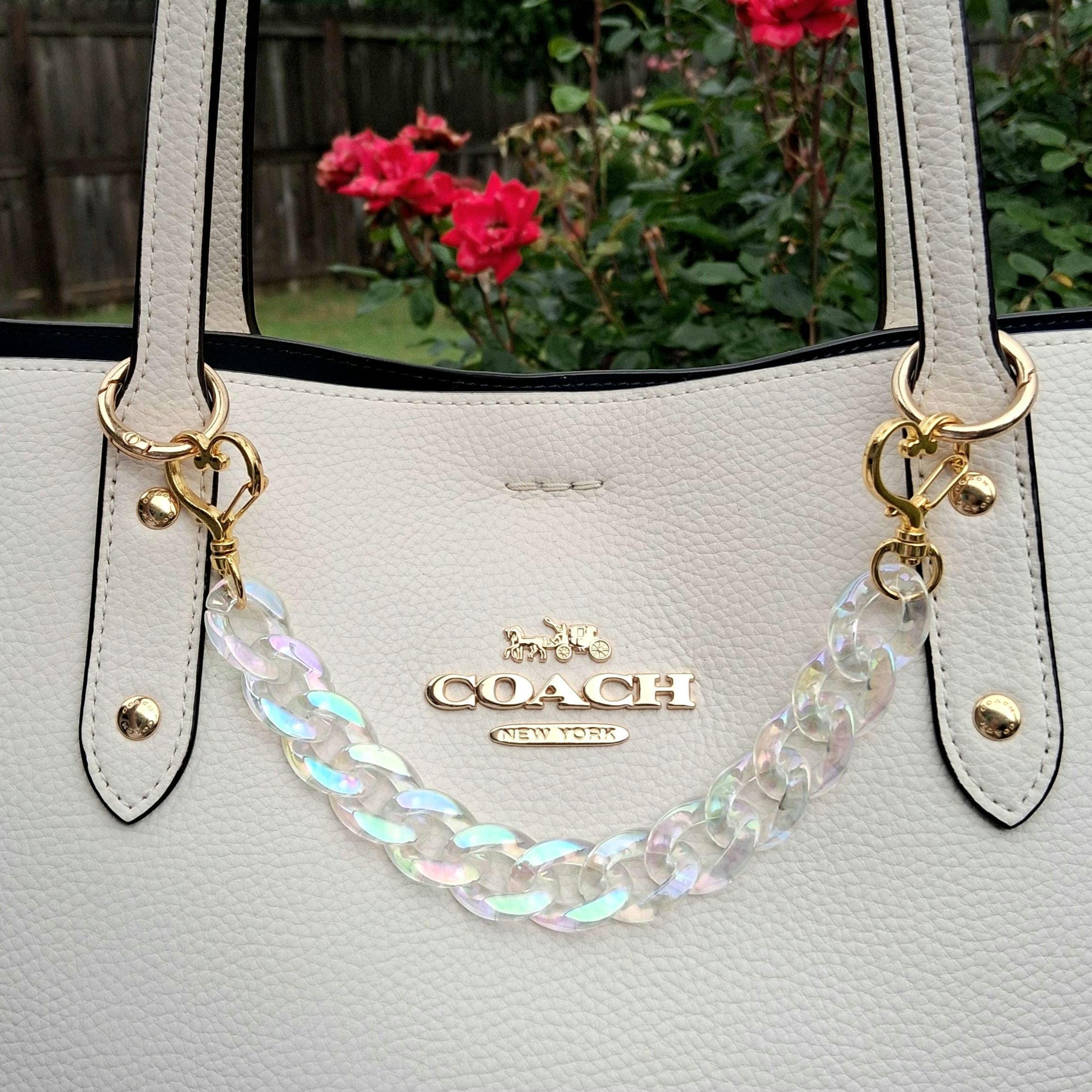 Iridescent Acrylic Purse Chain Custom Chain Accessory Necklace for Handbag Chain Sparkle Bag Bling Rainbow Iridescent Purse Accessory