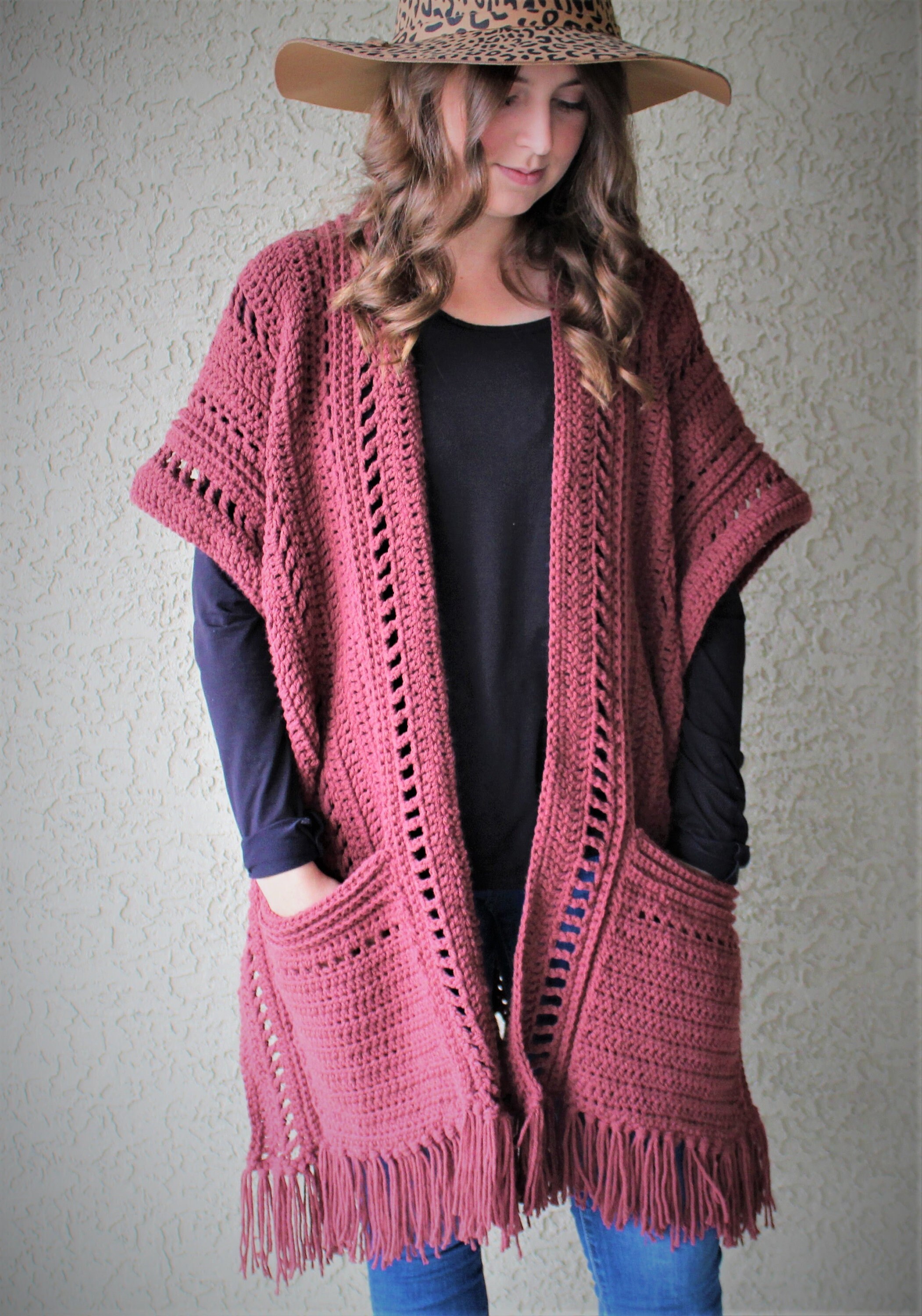 Crochet Pocket Ruana Pattern: the Western Wind (PDF Pattern) - Etsy