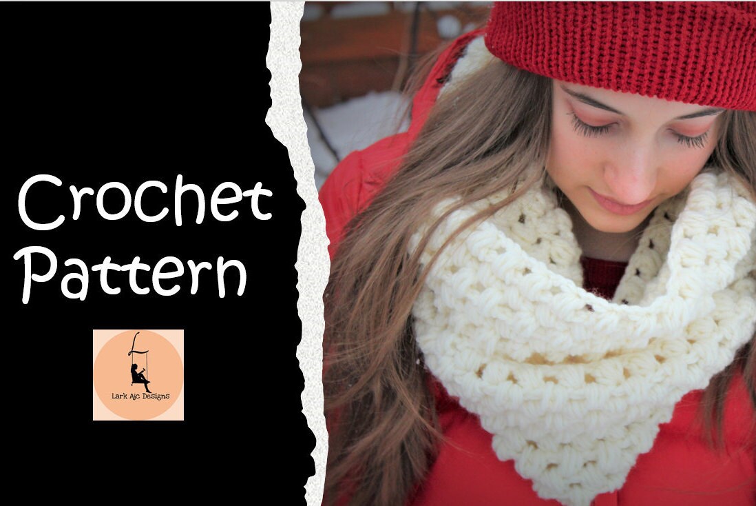 Crochet Scarf PATTERN ONLY Arctic Puff Stitch Infinity Scarf - Etsy