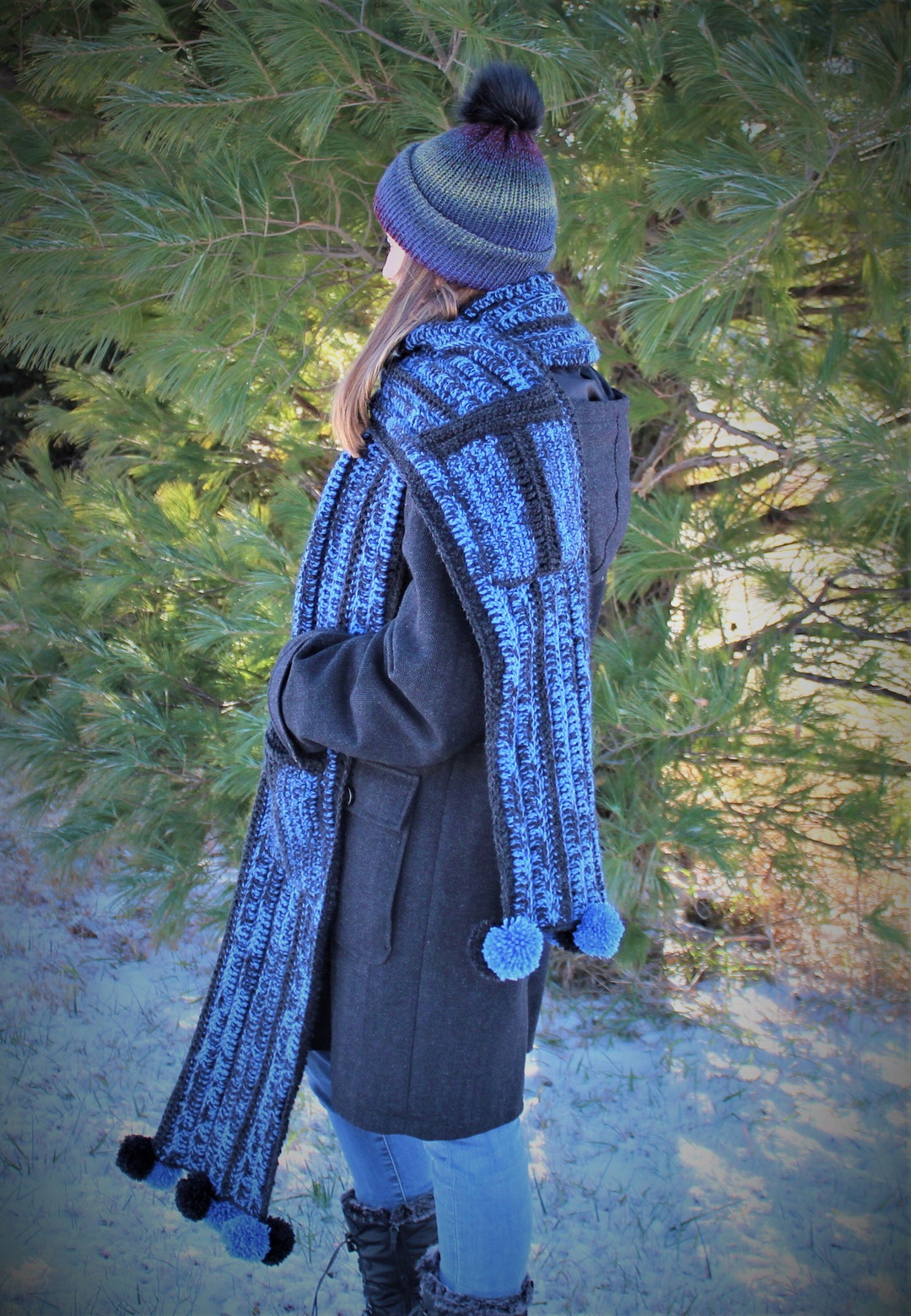 Crochet Pocket Super Scarf Pattern – Beginner-friendly, the Lydia (PDF ...