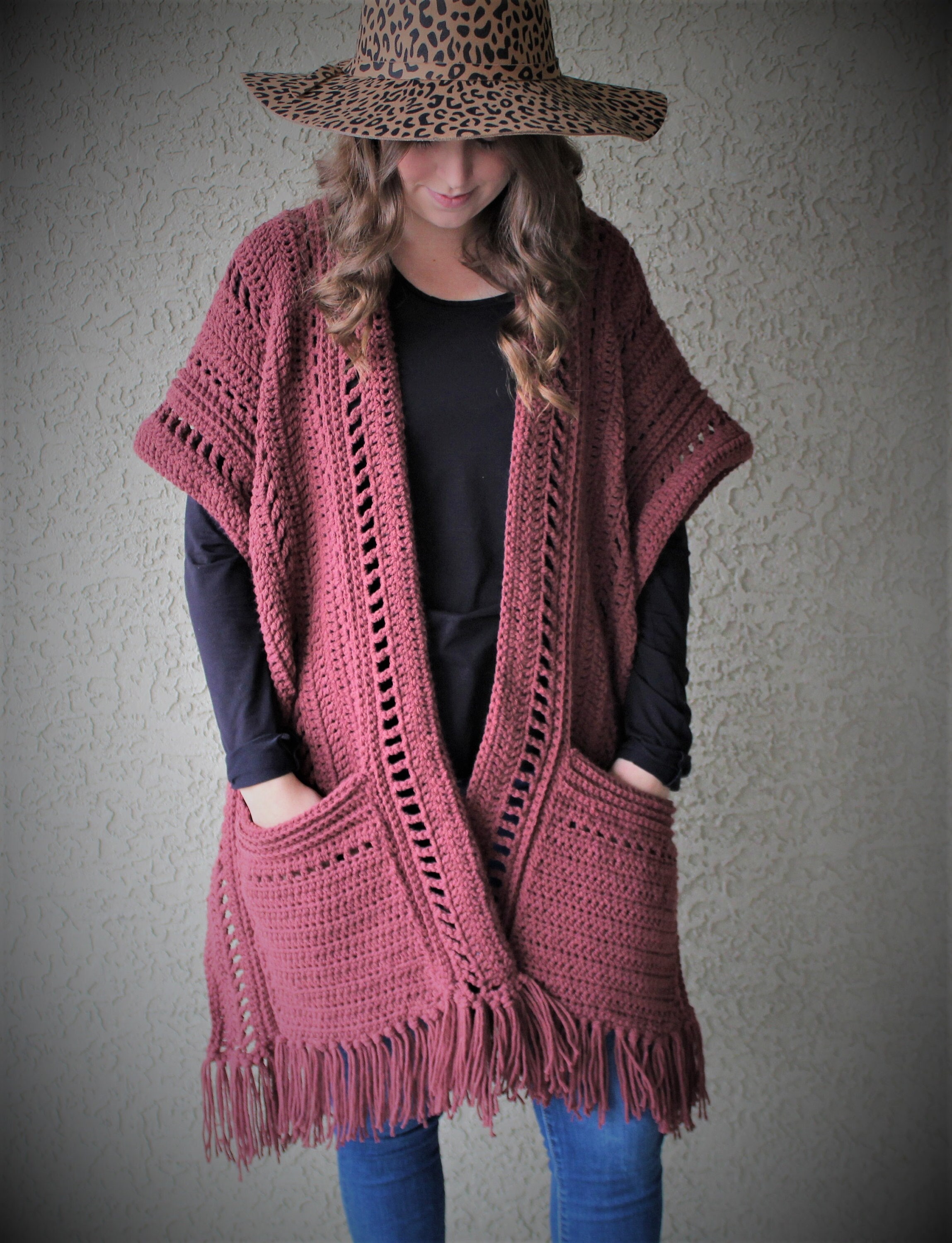 Crochet Pocket Ruana Pattern: the Western Wind (PDF Pattern) - Etsy