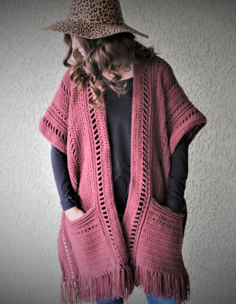 Crochet Pocket Ruana Pattern: the Western Wind (PDF Pattern) - Etsy