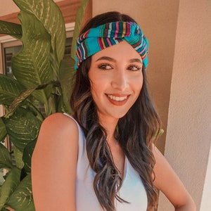 Mexican Serape/Cambaya Knotted Headwrap Turbans image 2