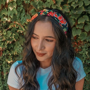 Artisanal Headband - Artisanal Oaxaca Headbands - Mexican Headbands - Vibrant Floral Mexican Headbands - Topknot Mexican Headband