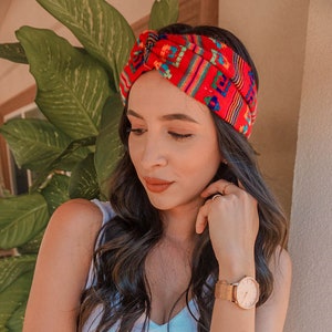 Mexican Serape/Cambaya Knotted Headwrap Turbans image 1