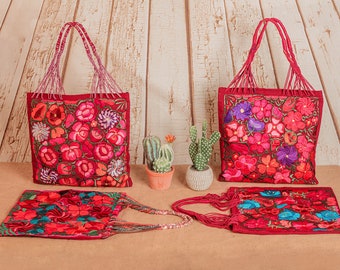 Mexican Embroidered Floral Shoulder Bag - Artisanal Purse