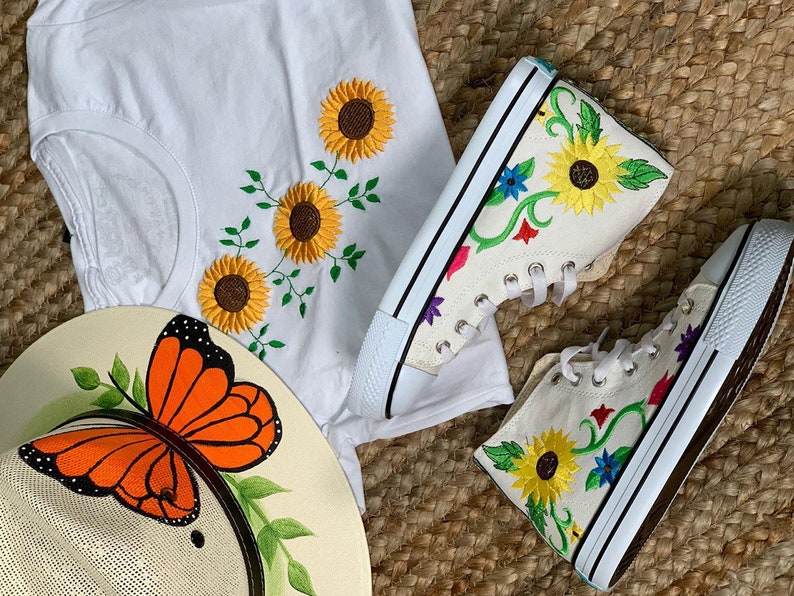 embroidered tennis shoes