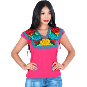 Mexican Embroidered Blouse - Blusa Mexicana Bordada - Traditional Embroidered Blouse - Floral Embroidered Mexican Blouse - Mexican Blouse