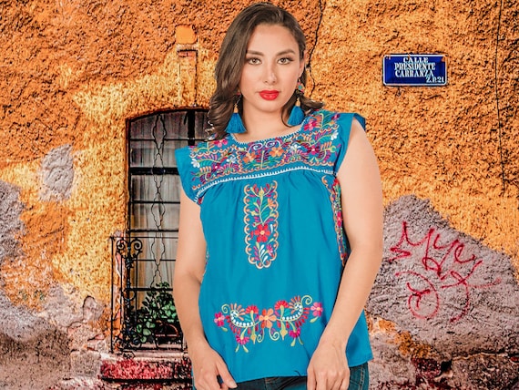 Floral Embroidered Mexican Blouse Blusa Bordada Mexicana Traditional Mexican Top Mexican Party Outfit Vacation Mexican Blouse Etsy Australia