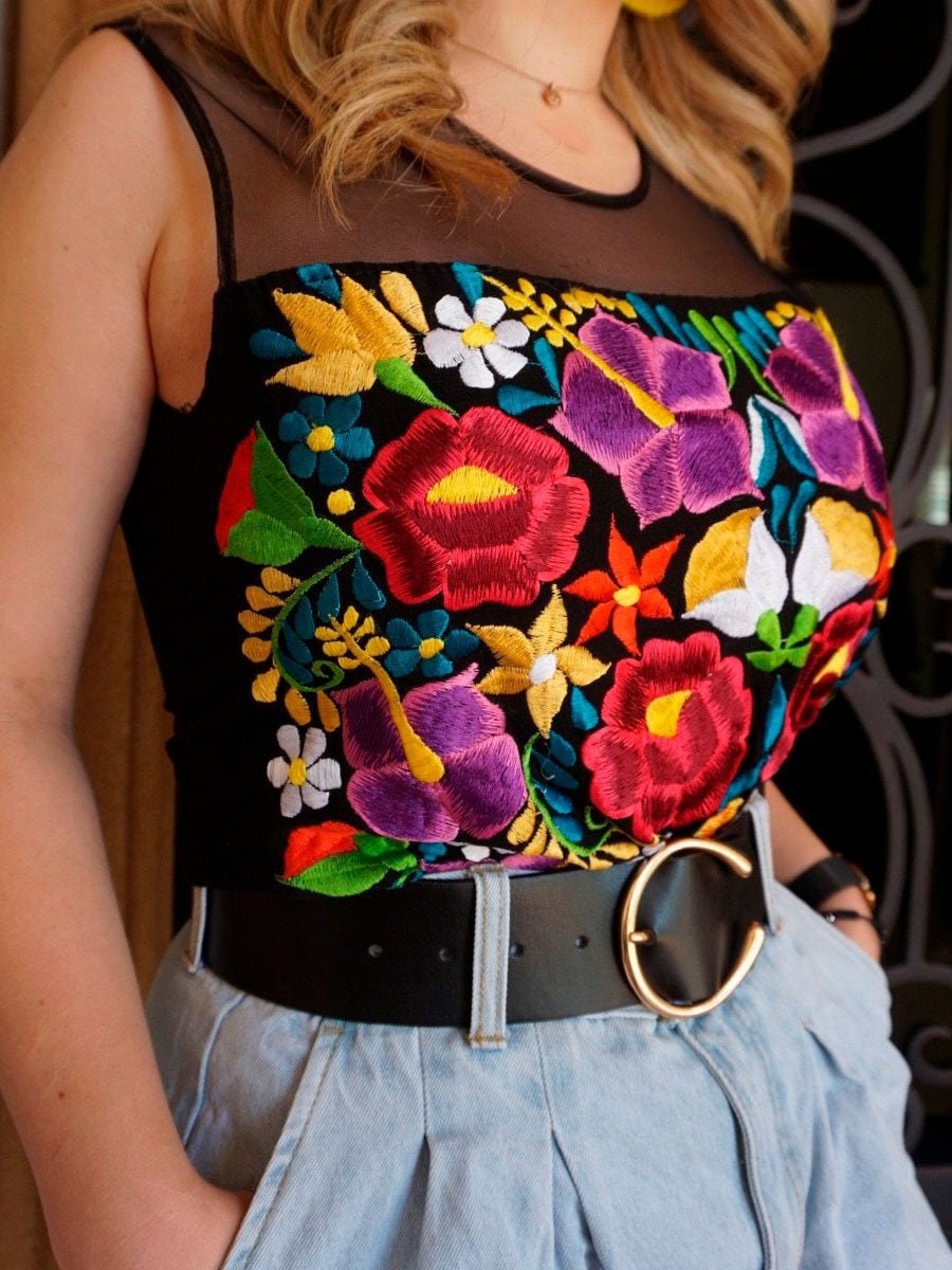 Embroidered Mesh Top - Etsy Embroidered Mesh Top - Etsy