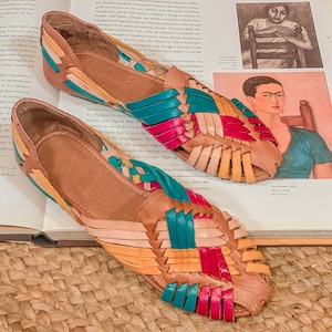 Quetzaly Mexican Sandals - Mexican Flats - Slip On Sandals - Mexican Artisanal Sandals - Huaraches Artesanales - Huaraches Mexicanos