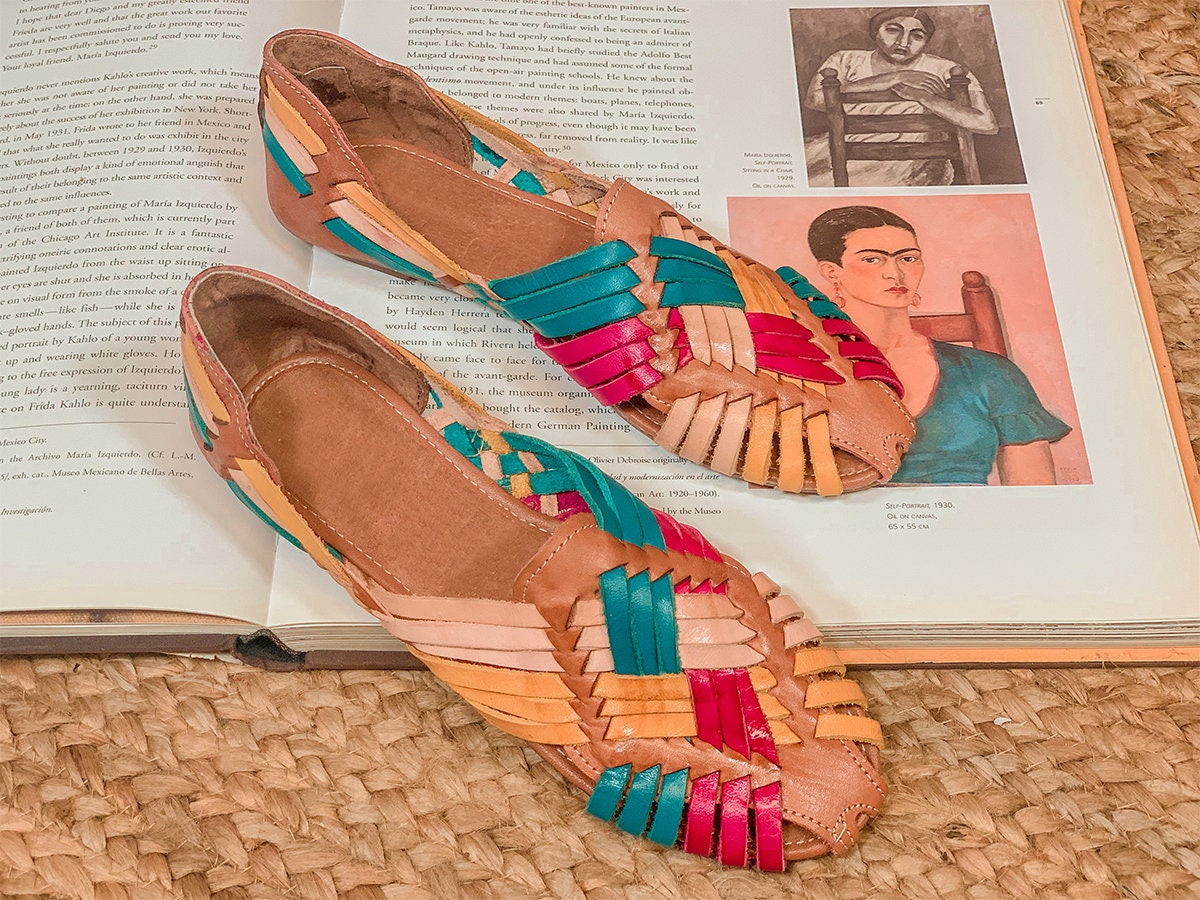 Quetzaly Mexican Sandals - Mexican Flats - Slip On Sandals - Mexican Artisanal Sandals - Huaraches Artesanales - Huaraches Mexicanos