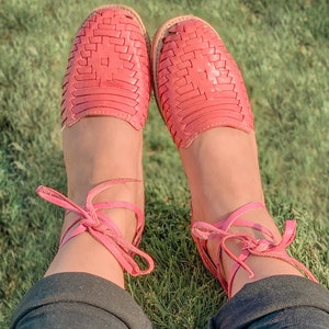Mexican Sandals - Mexican Flats - Mexican Artisanal Sandals - Huaraches Artesanales - Huaraches Mexicanos - Lace Up Sandals - Alpargatas