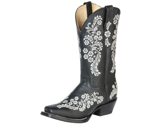 Womens Cowgirl Boots Leather Western Boots For Woman Rodeo Boots For Woman Western Boots Botas Vaqueras Dama
