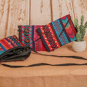 Mexican Artisanal Bag - Crossbody Embroidered Bag - Artisanal Crossbody Bag - Embroidered Clutch Bag - Mexican Crossbody