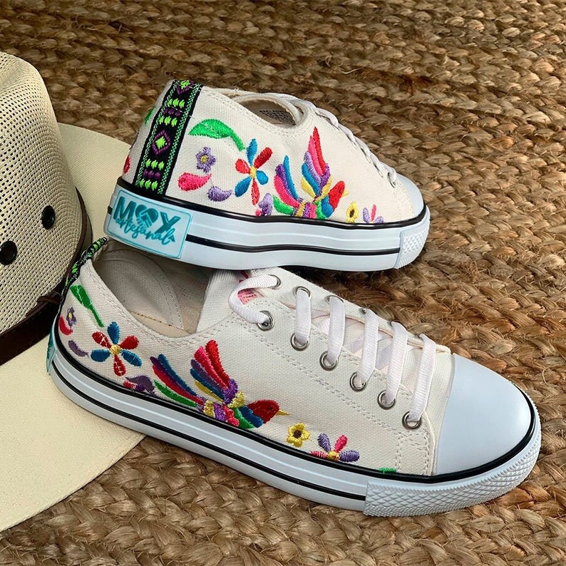 embroidered tennis shoes