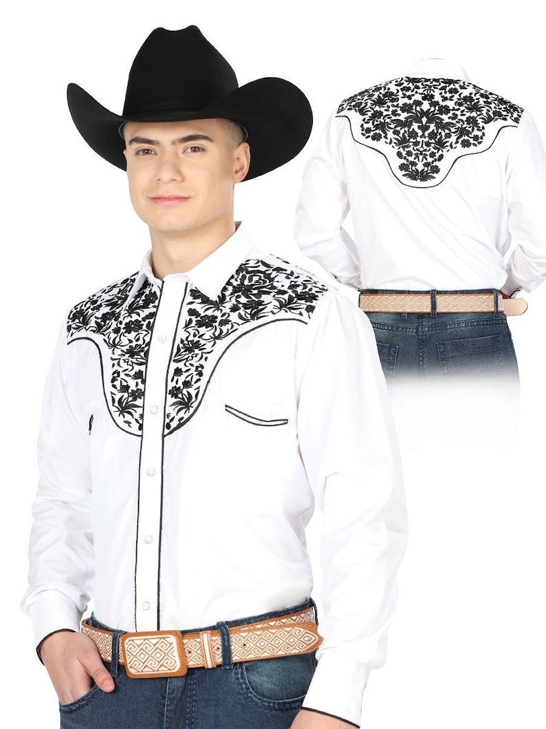 Camisa Vaquera Bordada Embroidered Cowboy Shirt - Etsy