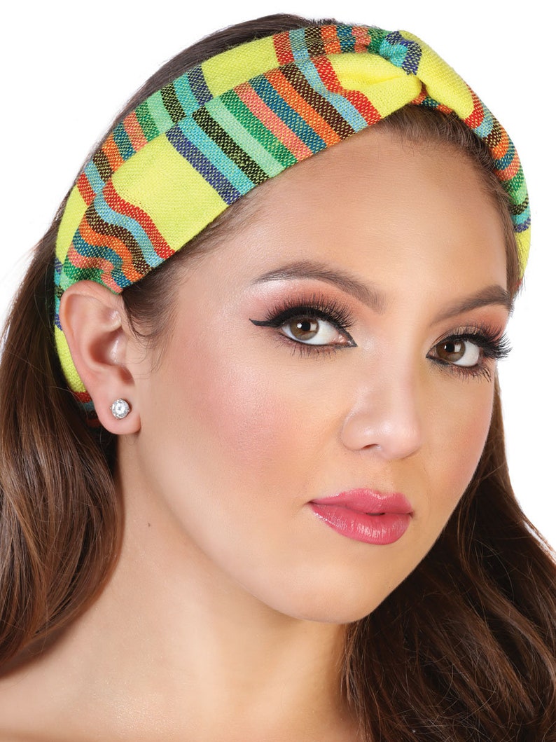 Mexican Serape/Cambaya Knotted Headwrap Turbans image 6