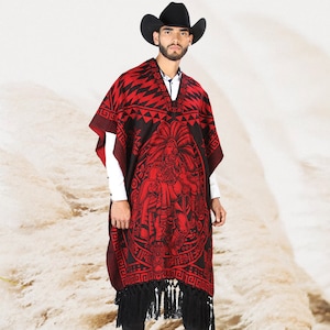 Mens Poncho - Different Colors Available - Poncho Para Hombre - Mens Serape - Sarape Para Hombre - Gaban De Hombre - Mexican Pocho