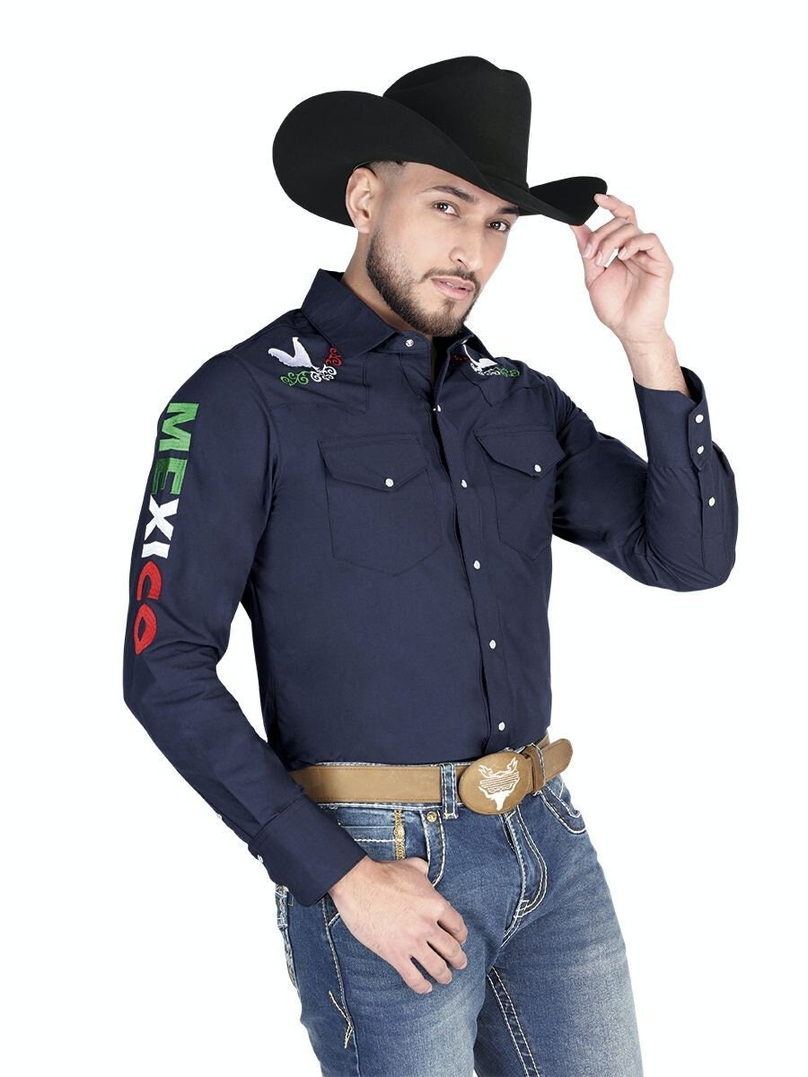 Camisa manga larga mexicana bordadas para hombre España
