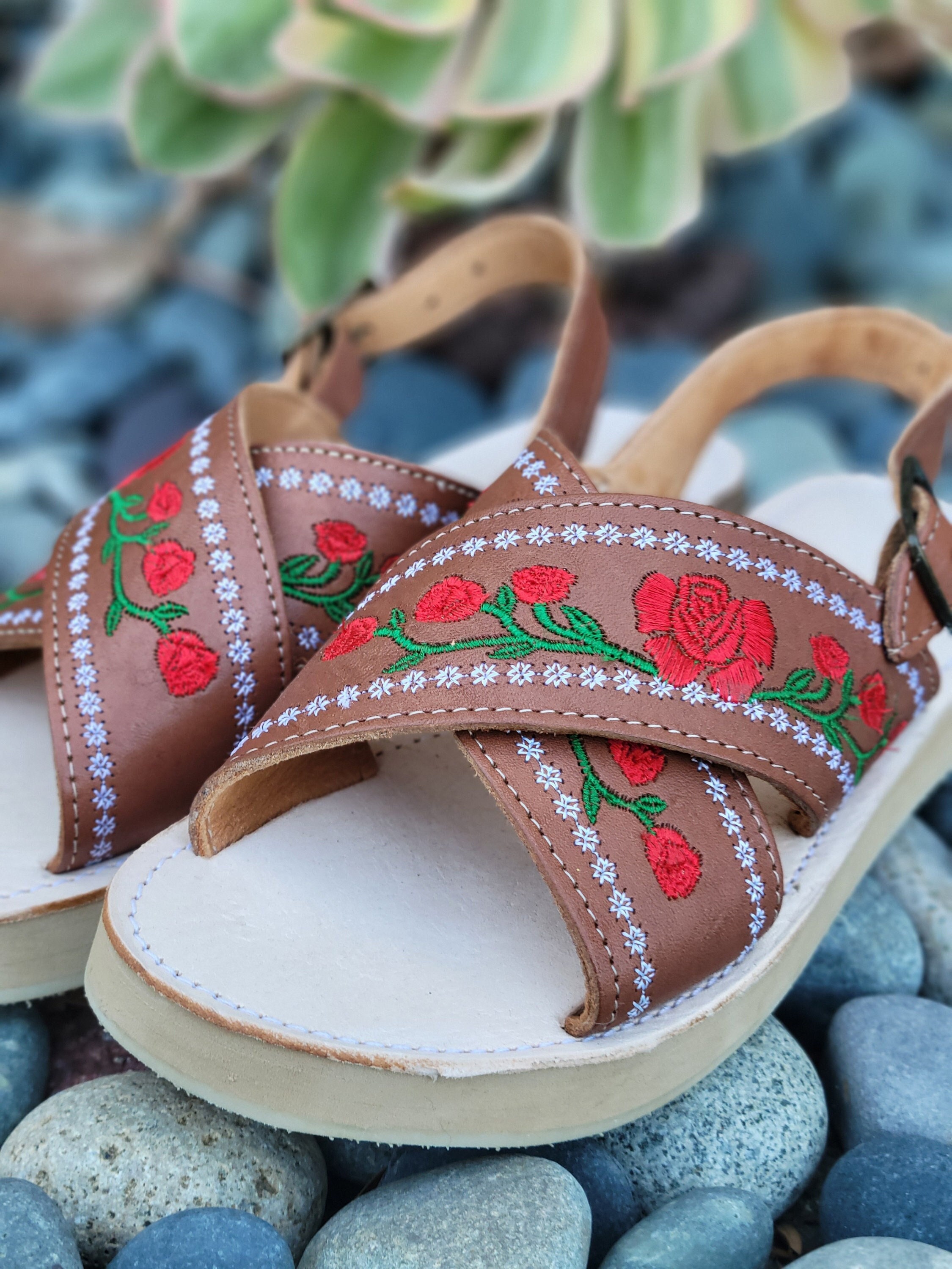 Embroidered Sandals - Etsy