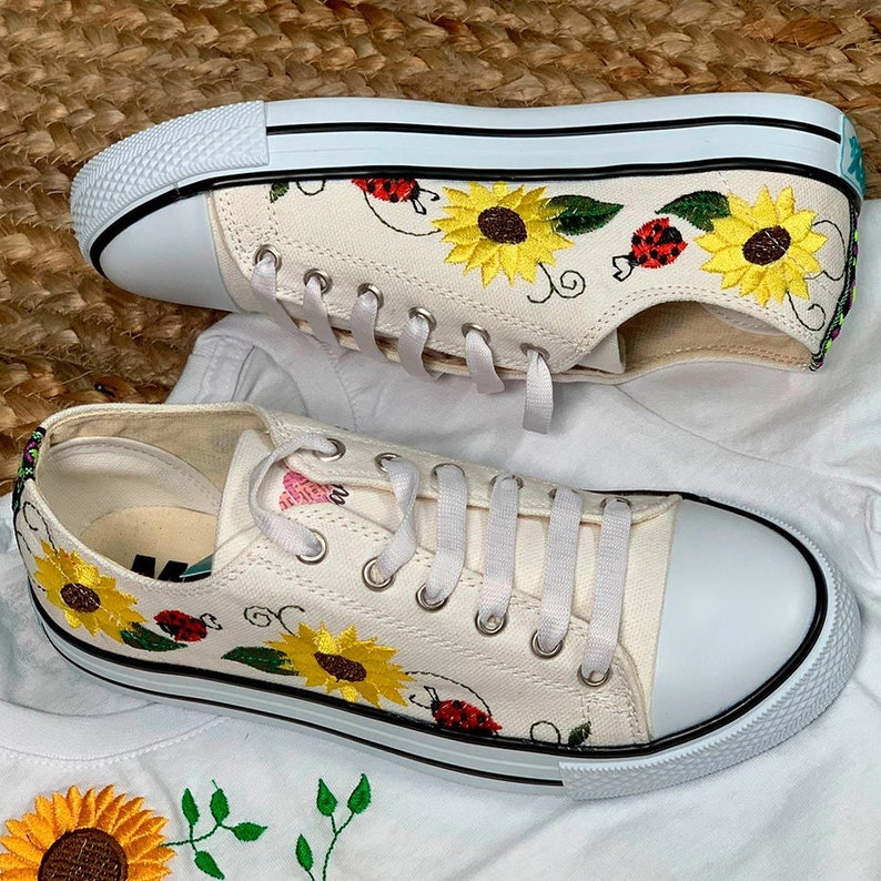 embroidered tennis shoes