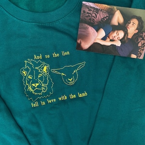 The Lion and Lamb Embroidered Sweatshirt (Twilight Inspired, Forks, Twilight Merch, Edward and Bella, Birthday Gift) - The Clique Clothing