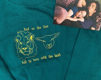 The Lion and Lamb Embroidered Sweatshirt (Twilight Inspired, Forks, Twilight Merch, Edward and Bella, Birthday Gift) - The Clique Clothing