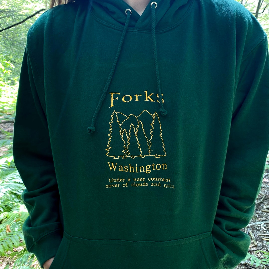 Forks Embroidered Hoodie twilight Inspiredtwilight Merch - Etsy