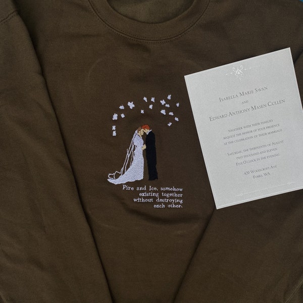 The Wedding Embroidered Sweatshirt (Twilight Inspired)- The Clique Clothing
