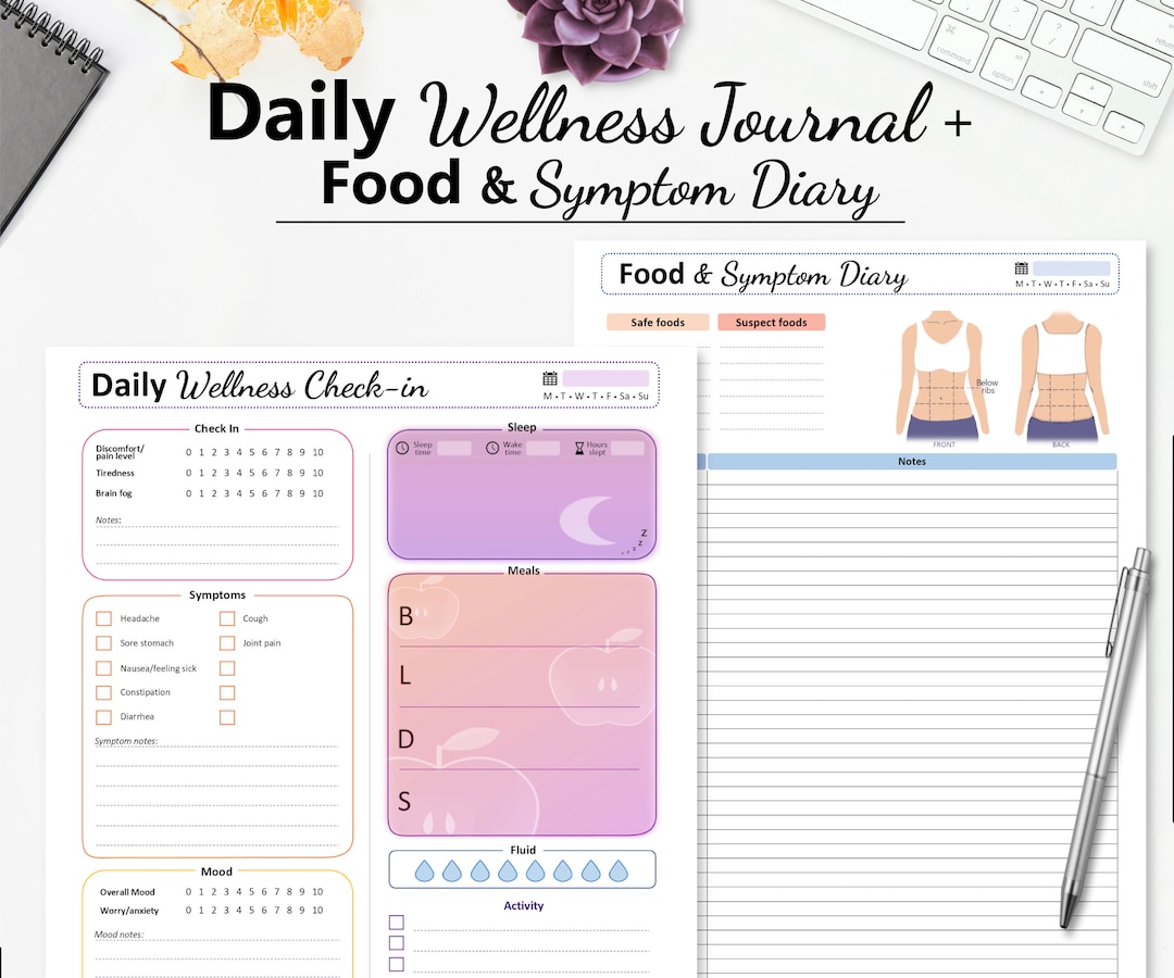 Wellness Journal - Food Symptom Diary - Symptom Tracker - Printable ...