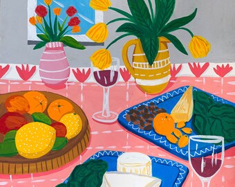 Aperitif in Color - gouache print