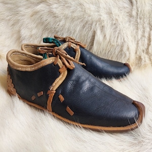 Ottoman Black Warrior Ankle Boots Leather Shoes Handmade Turkish Medieval Fairy Slippers Womens Mens Handpainted Sandals Turkish Barefoot
