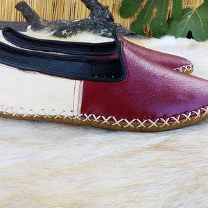 Turkish Flat Shoes Ottoman Slip Ons Slippers Handmade Loafer Medieval Bohemian Moccasins Men&#39;s Women&#39;s Yemeni Christmas Gift