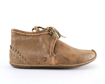 Medieval Nomad Ankle Boots Traditional Historical Shoes Vegetable Tanned Leather Dresses Renaissance Fair Slip Ons Handmade Turkish Slippers