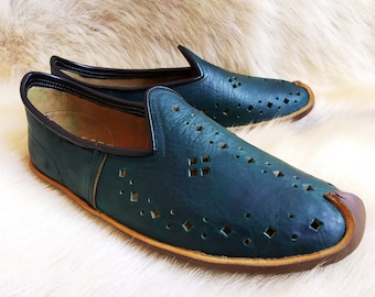 Amazing Comfy Turkish Handmade Shoes Traditional Leather Slip Ons Loafer Slippers Flats Moccasins Men Women Yemeni Vintage Gift