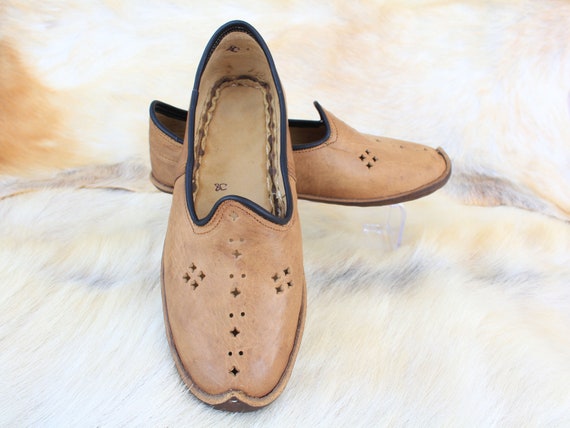 Non-Colored Handmade Calf Leather Shoes Turkish Grounding Slipper Women Men Slip Ons