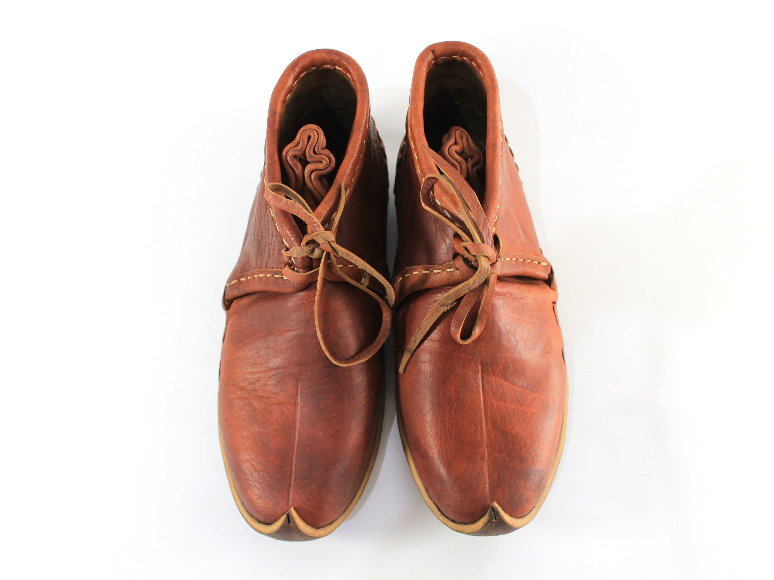 Madder Brown Viking Boots Medieval LARP Shoes Handmade 